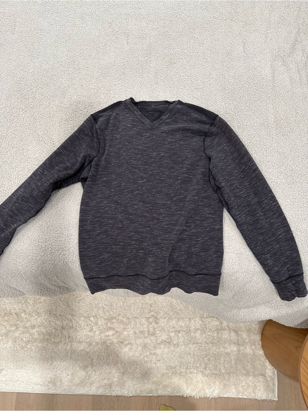 Lululemon Men's V-Neck Heathered Charcoal Sweater (reversible!)